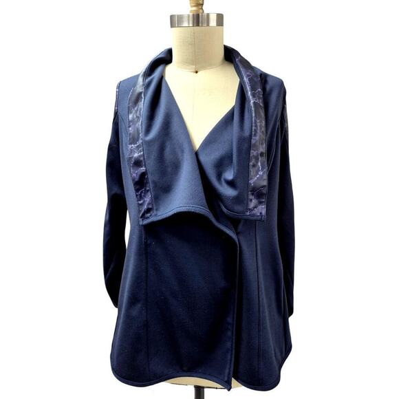 DG2 by Diane Gilman Shawl Collar Jacket Blue Large - Picture 4 of 8